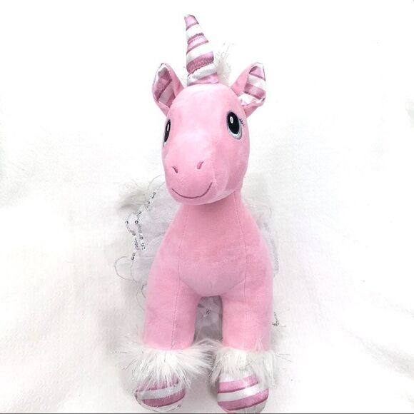 Build-A-Bear Pink “ Employee Swirl” Candy Stripe Unicorn with Ballet TuTu - Picture 2 of 13